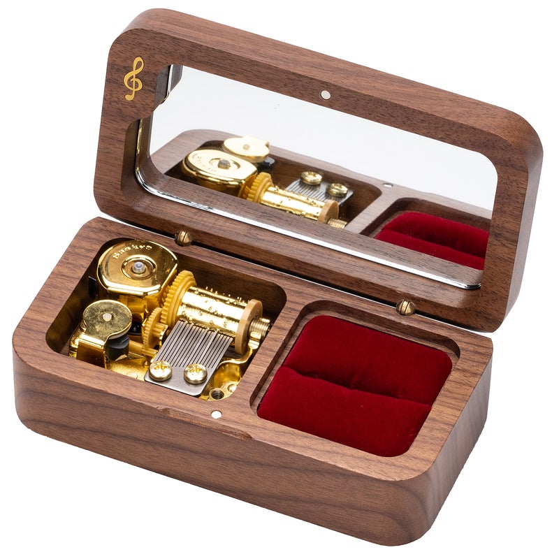 BELLA GLOBE You are My Sunshine Music Boxes Sunshine Gift for Women Mom Daughter Wife Grandma Sunflower Gifts for Girlfriend Walnut Wood You are My Sunshine Jewelry Music Box - Image 1